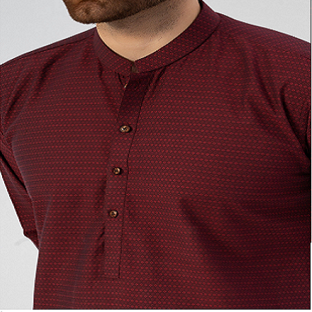 Textured Kurta Maroon